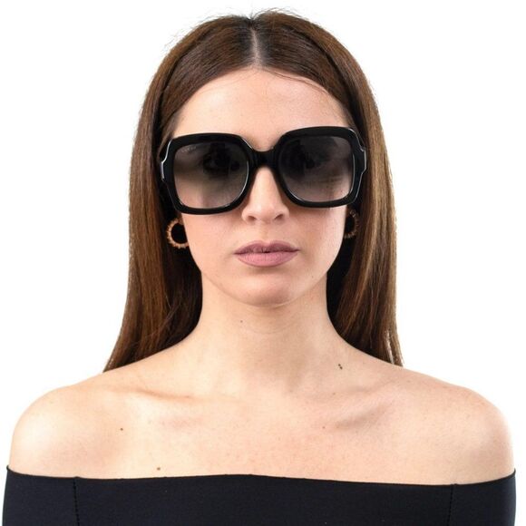 NEW Gucci GG1337S 002 Shiny Black Gradient Gray Polarized Square Women Sunglasse main image 3